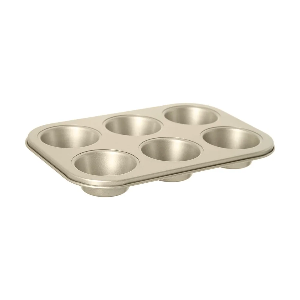 Forma para cupcake Tognana Doré com 6 cavidades douradas em aço carbono
